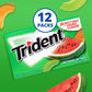 Trident Sugar-Free Chewing Gum, Watermelon Twist, 14 Pieces per Pack, 12 Packs, Total 168 Pieces
