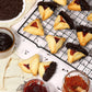 Hamentaschen Cookies | Mishloach Manot, Purim Gift Idea | Chocolate Dipped Shortbread Cookies Filled With Apricot And Raspberry