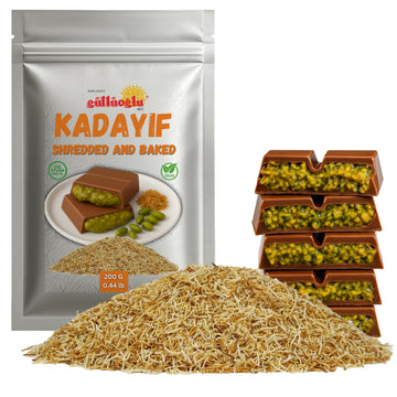 Gulluoglu Baked & Shredded Kataifi - 200 g - 0.44lb Kadayif Chopped Fillo Dough, Shredded Phyllo, Kadayif Pastry Dough, Knafeh, 