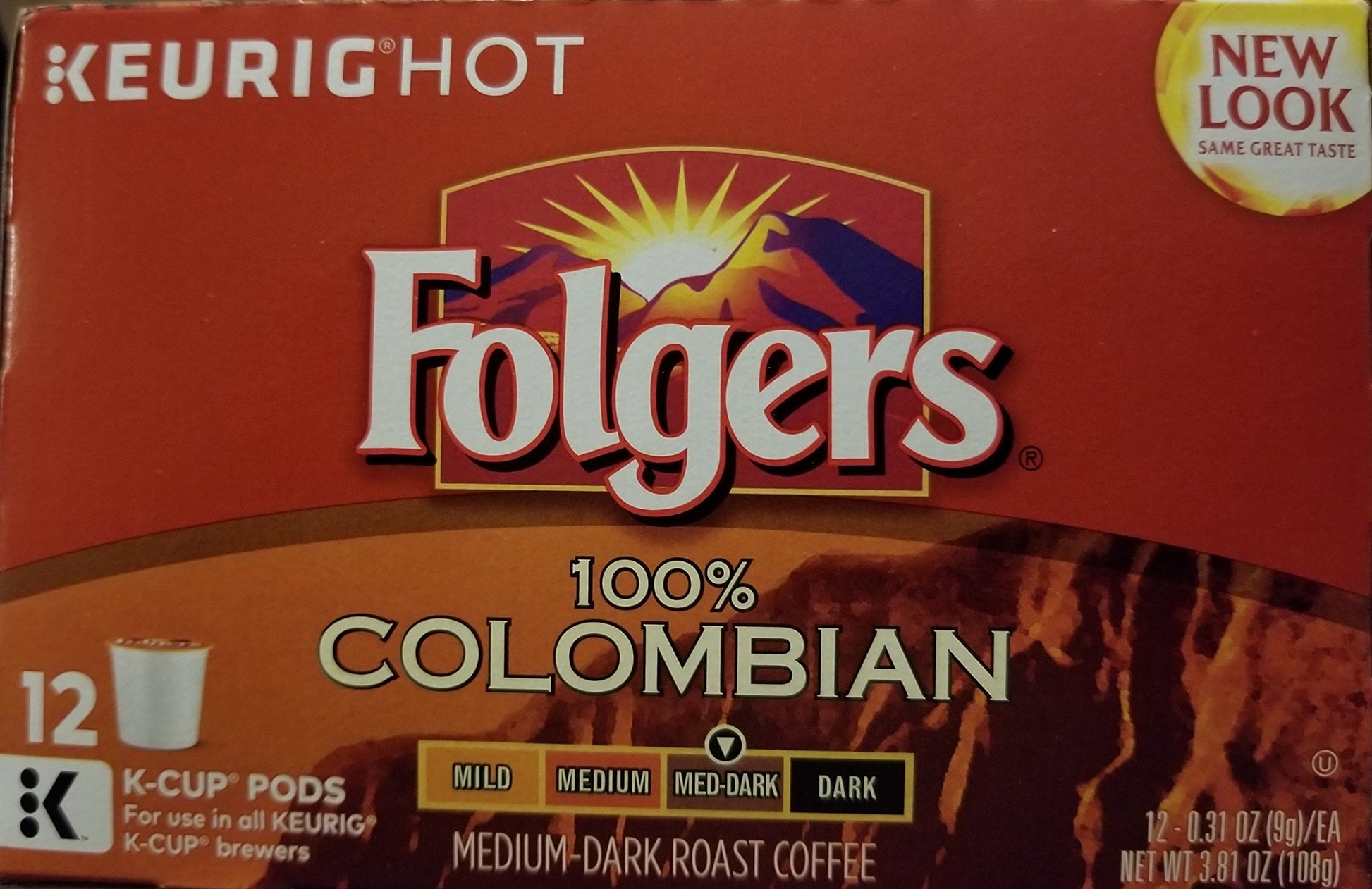 Folgers, Gourmet Selections Keurig Brewed Medium Dark Kcup12 Ct, Lively Columbian, 12 Count