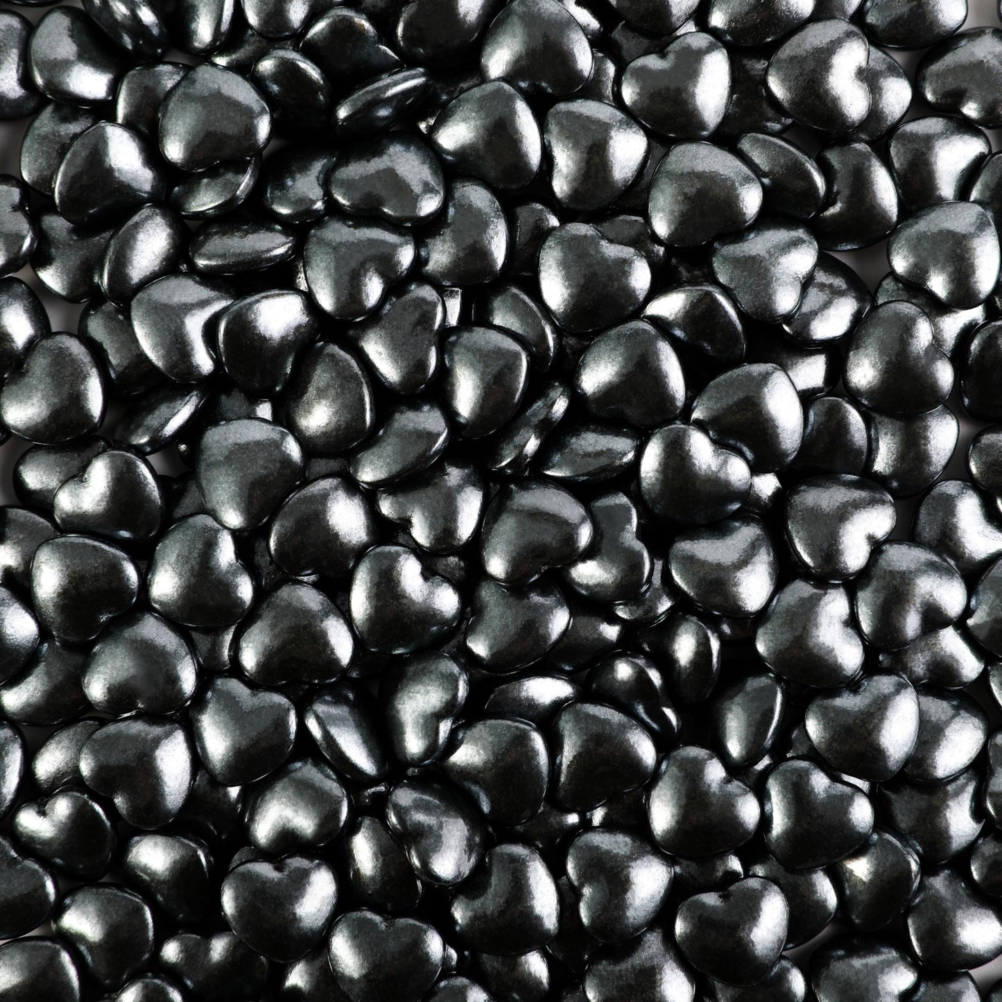 Kasvan Black Heart Shapes Sprinkles - Edible Candy Pearls 130G/4.58 Oz, Mix Size, Baking Cake Decorations, Ice Cream Toppings An