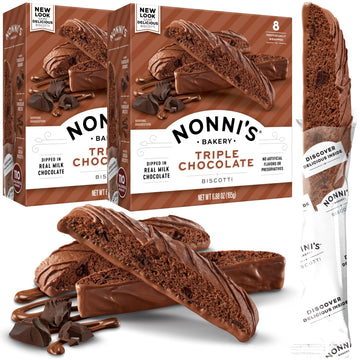Nonni'S Triple Chocolate Biscotti Italian Cookies - 2 Boxes Triple Chocolate Italian Biscotti Cookies W/Dark Chocolate - Biscott