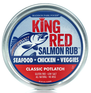 King Red Salmon Rub-Classic Potlatch Seasoning Dry Spice Blend-Restaurant Grilled Seafood and Fish-All Natural, Gluten Free, Ket