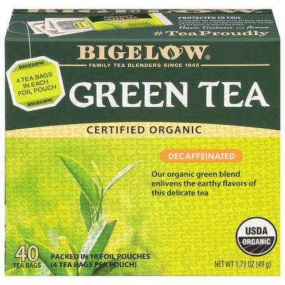 Bigelow Tea Decaffeinated Organic Green Tea Bags, 40 ct