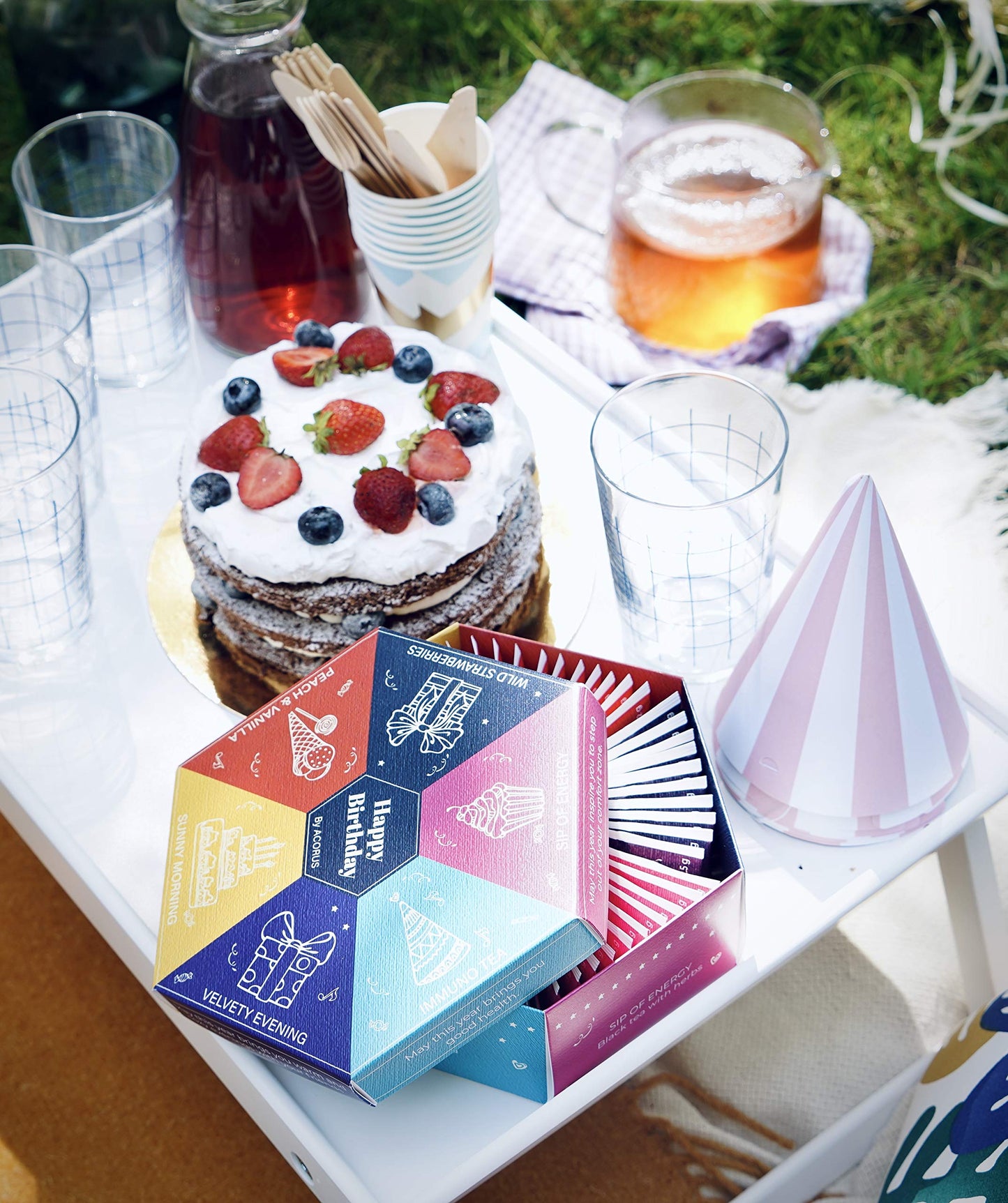 Acorus Happy Birthday Tea Gift Sets | Assorted Tea Set Birthday Present To Those Who We Care About | Herbal Fruit And Black Tea