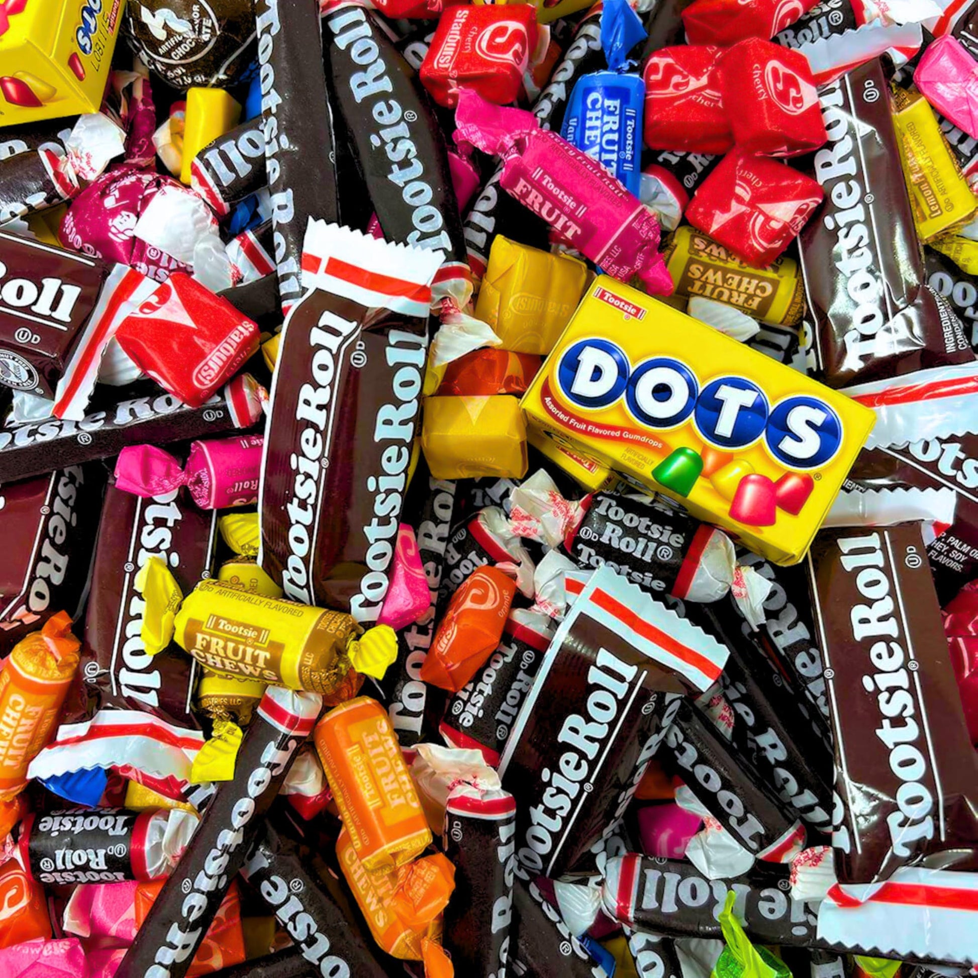 Assortit Holiday Bulk Candy Party Mix 48 Oz Tootsie Rolls, Starburst, Dots, Tootsie Pops Individually Wrapped Treats