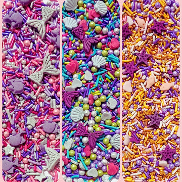 Confect Decorative Sprinkle Mix Set - Under The Sea Theme Edible Sprinkles - Sea Shell, Star Fish, Mermaid & Sea Fishes Sprinkle