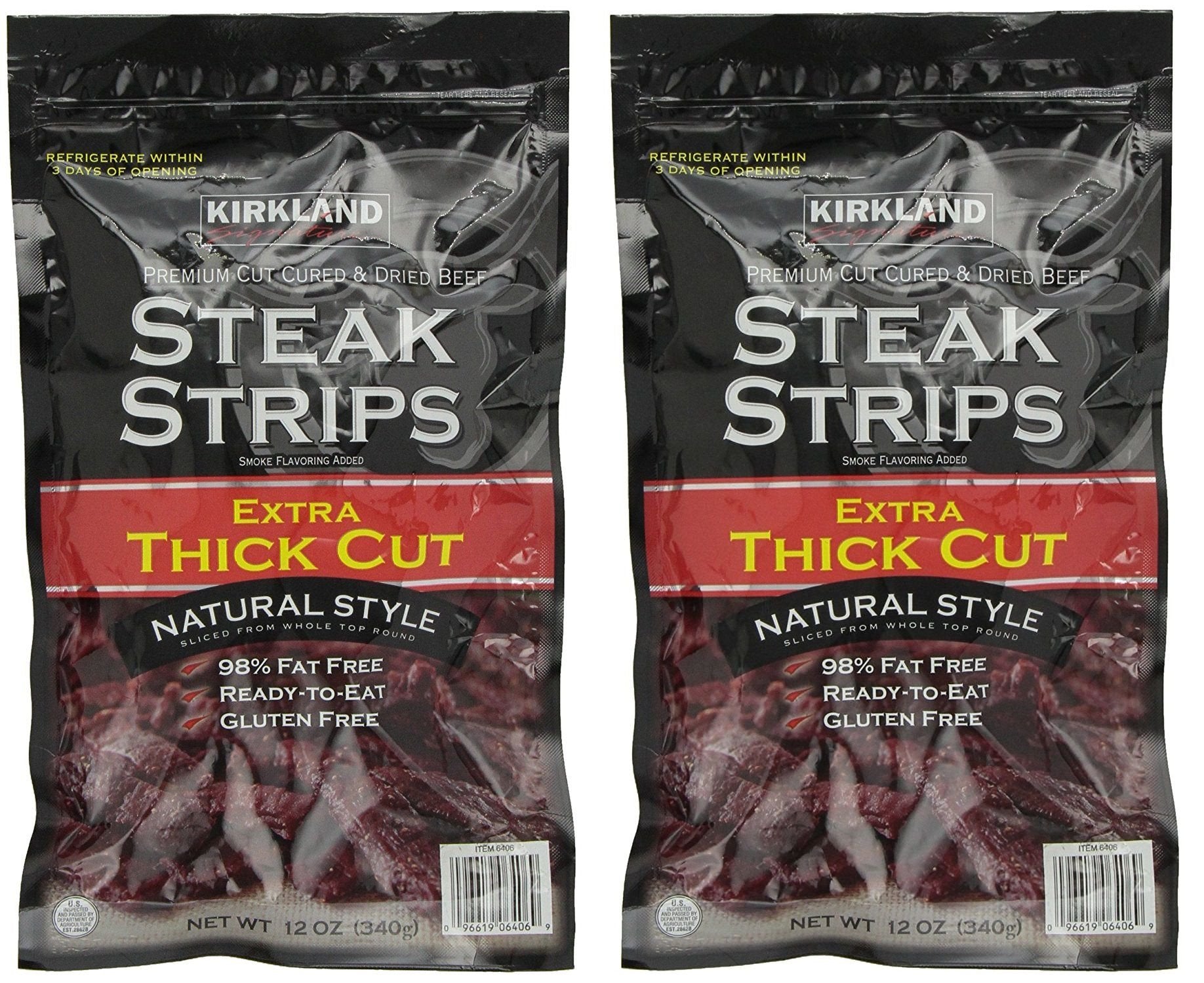 Kirkland Signature Steak Strips Extra Thick Cut, 2 Pack (12 Oz Bag)