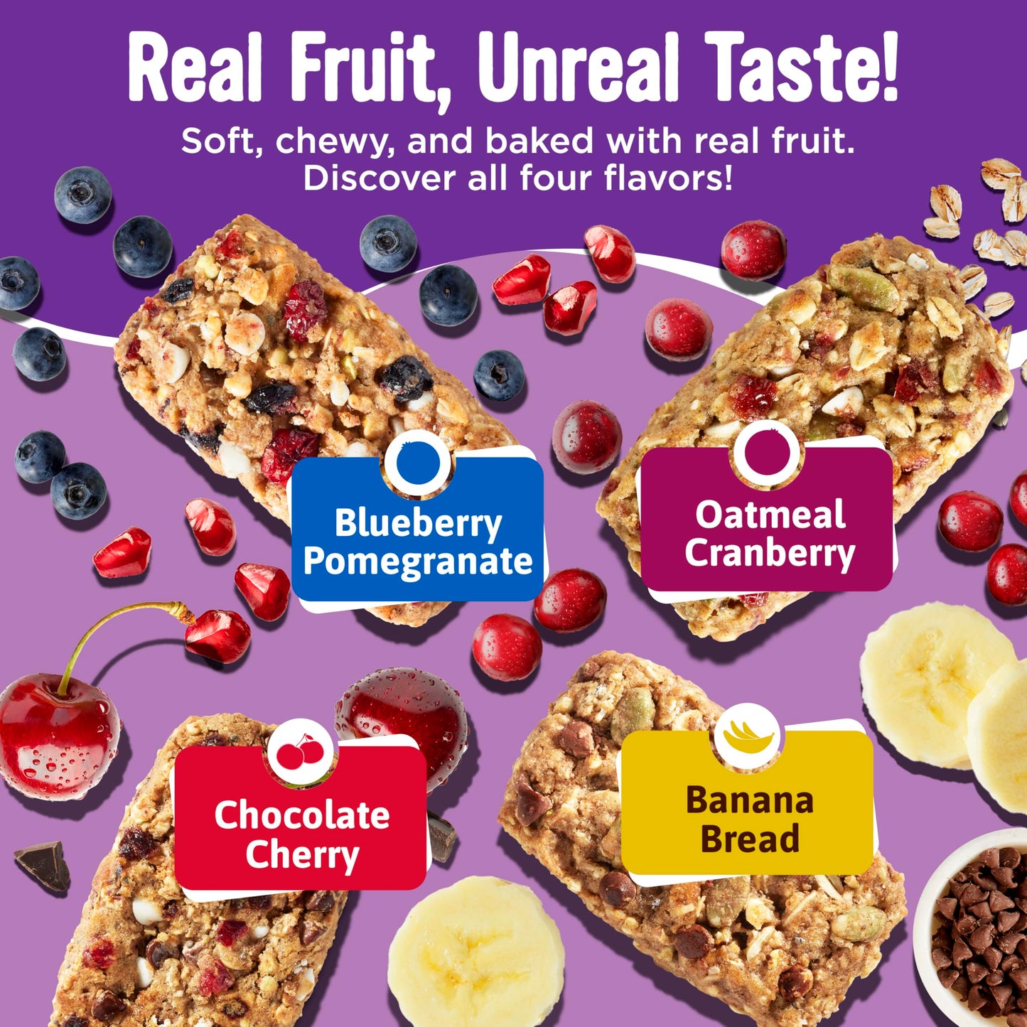Cooper Street Granola Bakes (48 Count) - Soft and Chewy Breakfast Granola Bars Variety Pack - Nut  Dairy & Soy Free - Individually Wrapped Healthy Snacks for Kids  School  Work  Hiking & On-the-Go