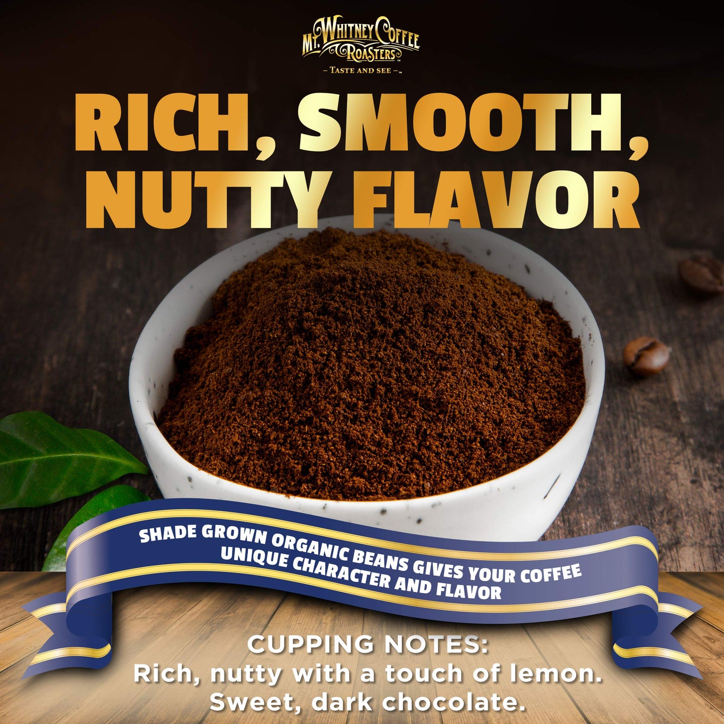 Mt. Whitney Coffee Roasters Organic Low Acid Coffee, Ground, 12 Oz, Shade Grown from Peru