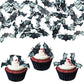 Gyufise 60Pcs Edible Halloween Bat Cupcake Toppers Edible Wafer Paper Bat Halloween Cupcake Picks For Baby Shower Kids Halloween