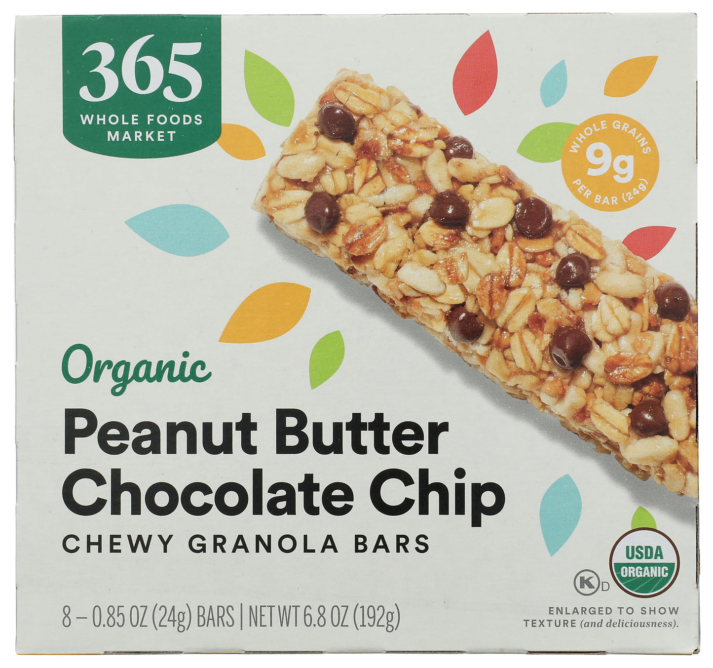 365 by Whole Foods Market Organic Chocolate Chip Peanut Butter Granola Bars, 8 Count