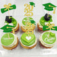 ZHUOWEISM 24 PCS Graduation Cupcake Toppers Glitter Diploma Grad Cap Decorations Gold Green