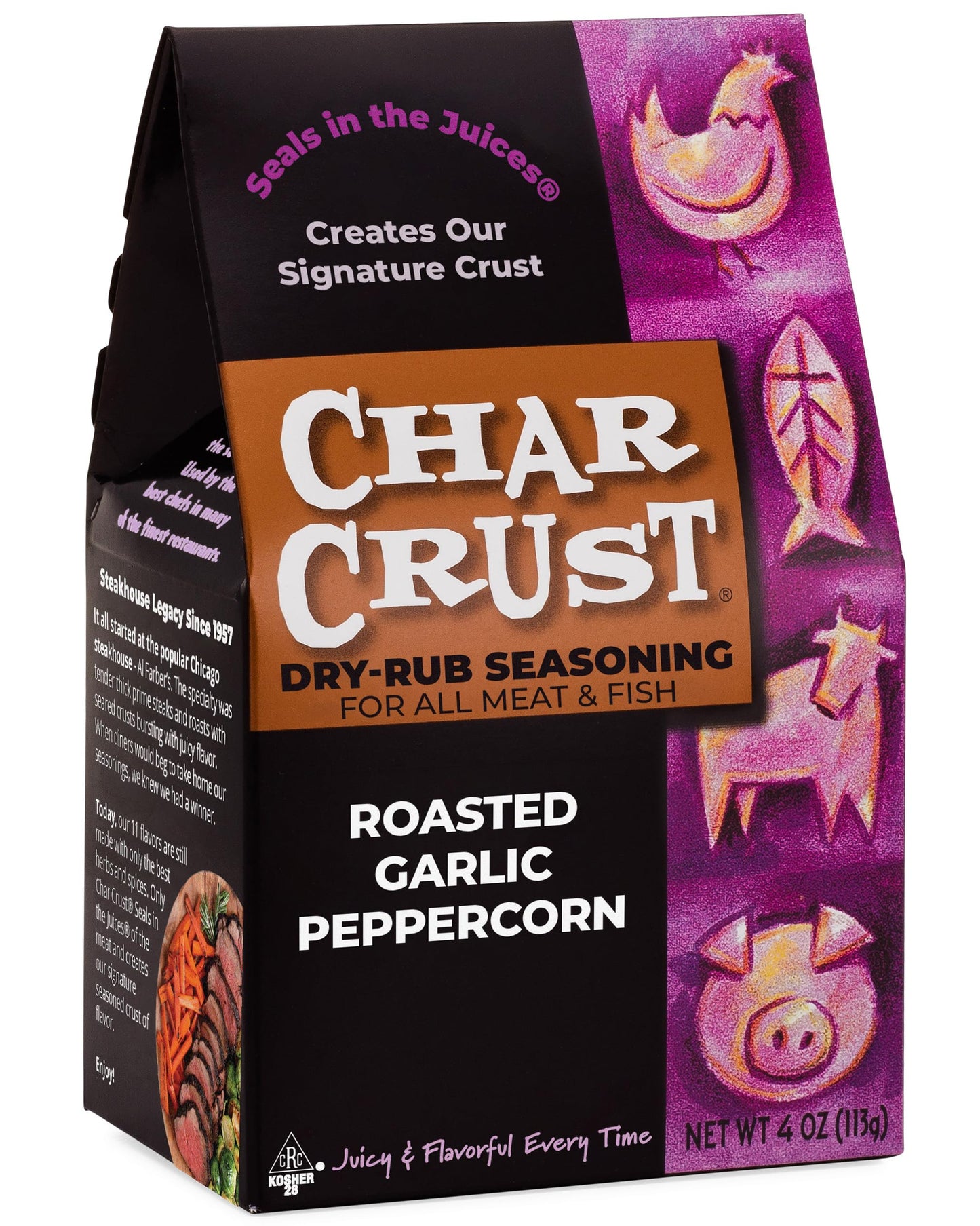 Char Crust Dry-Rub Seasoning (3-Pack, Roasted Garlic Peppercorn)