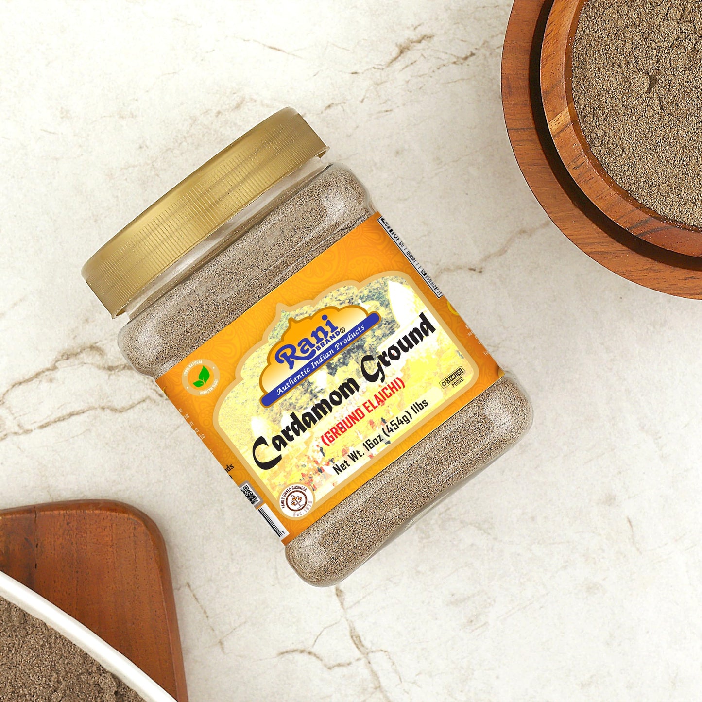 Rani Cardamom (Elachi) Ground, Powder Indian Spice 16Oz (1Lb) 454G Pet Jar ~ All Natural | No Color Added | Gluten Friendly | Ve