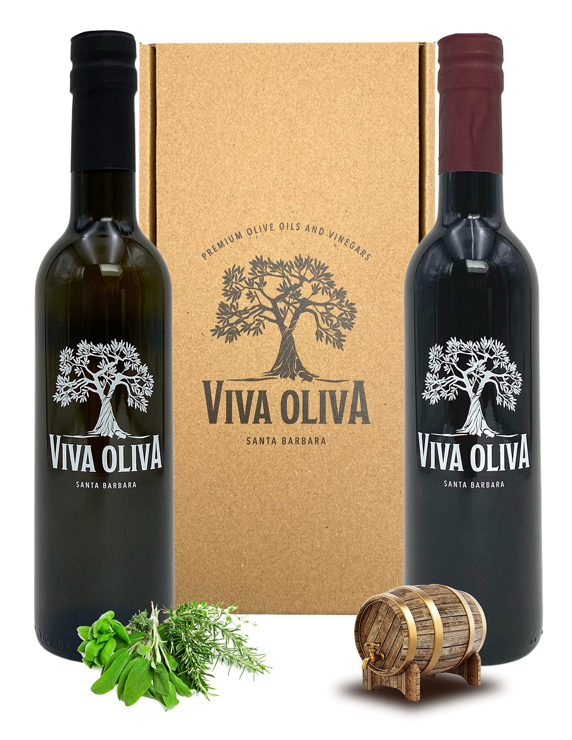 Viva Oliva Gift Set - Tuscan Herb Infused Olive Oil & Aged Balsamic Vinegar - 12.7 Fl Oz (Pack of 2)