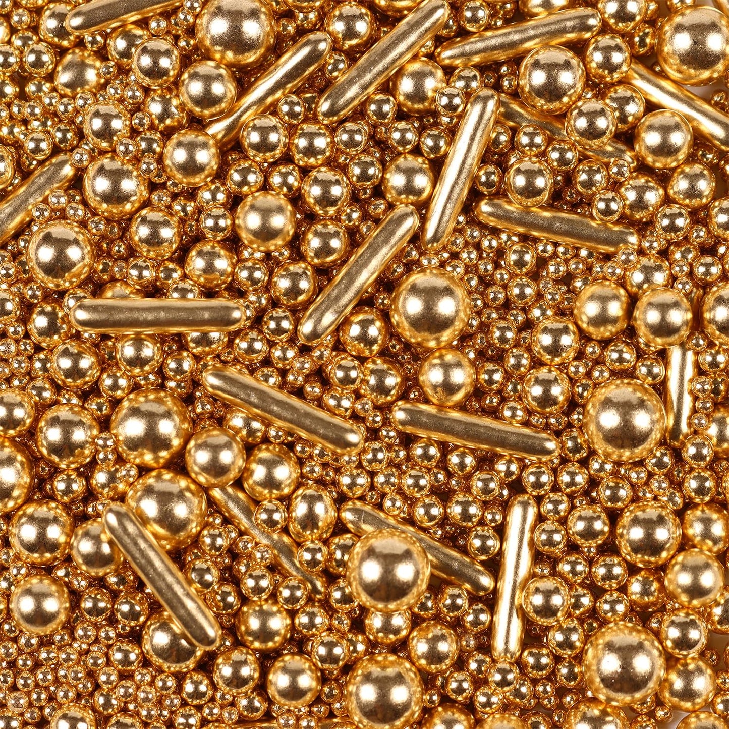 Gold Pearl Sprinkles For Cake Decorating, Gold Pearl Metallic Rod Mix, 4.23 Oz Gold Sprinkles For Cupcakes, Ice Cream, Cookies,
