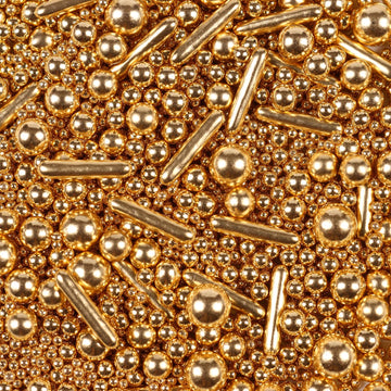 Gold Pearl Sprinkles For Cake Decorating, Gold Pearl Metallic Rod Mix, 4.23 Oz Gold Sprinkles For Cupcakes, Ice Cream, Cookies,