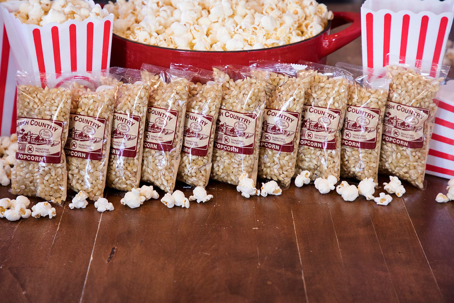 Amish Country Popcorn | 10-4 oz Bags | Baby White Popcorn Kernels | Old Fashioned with Recipe Guide (10-4 oz Bags)