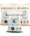 Red Lentils | Green Lentils | Black Beluga Lentils | 12 LBS Total | Non-GMO | 100% Non Irradiated | Kosher | USA Grown | Vegan