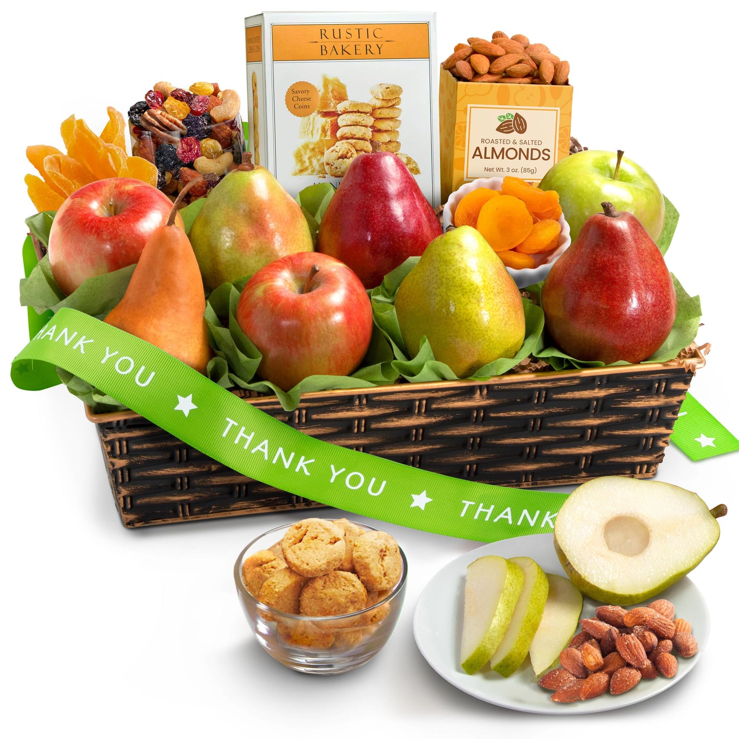 Golden State Fruit Thank You Fruit Basket With Cheese And Nuts