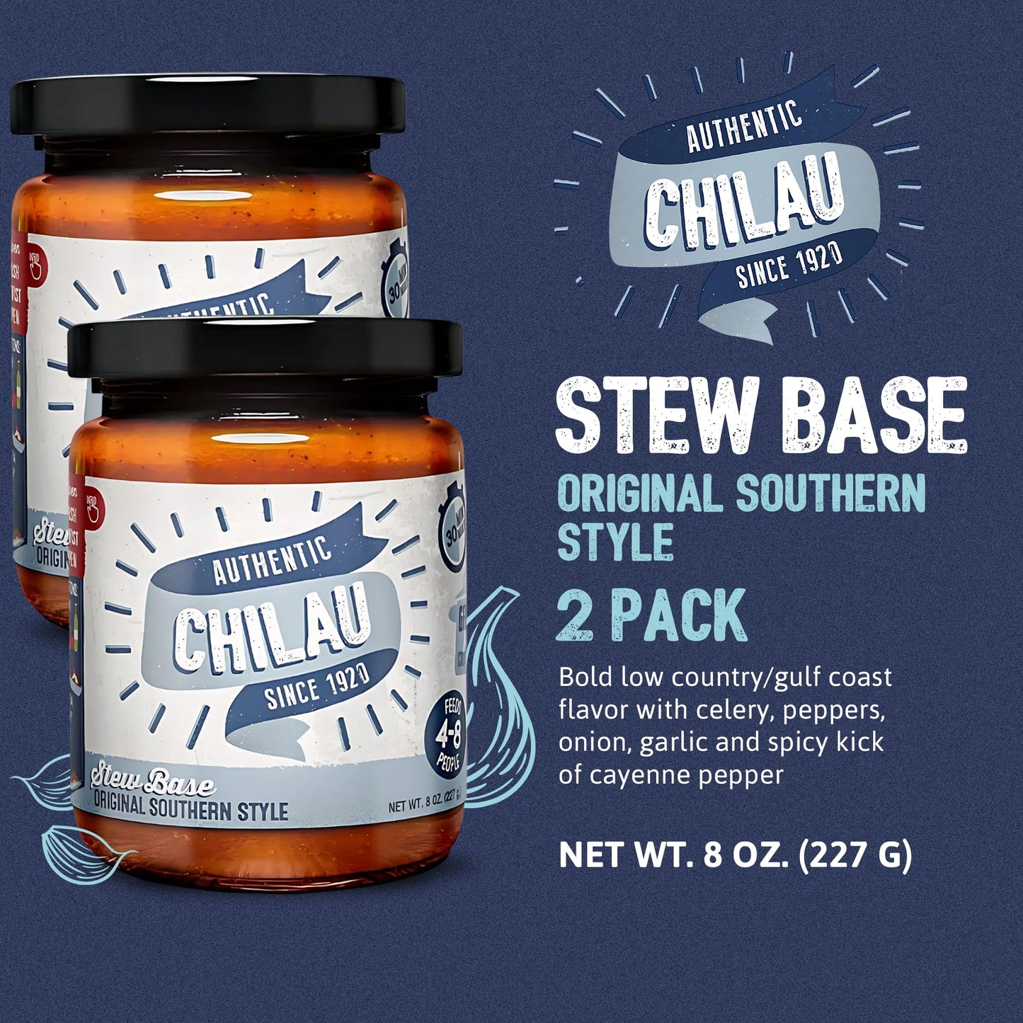 Chilau Stew Base - Original Southern Style (2 Pack, 8Oz) Authentic Cuban Flavor For Crab Enchilau And More | Sauce For Chicken,