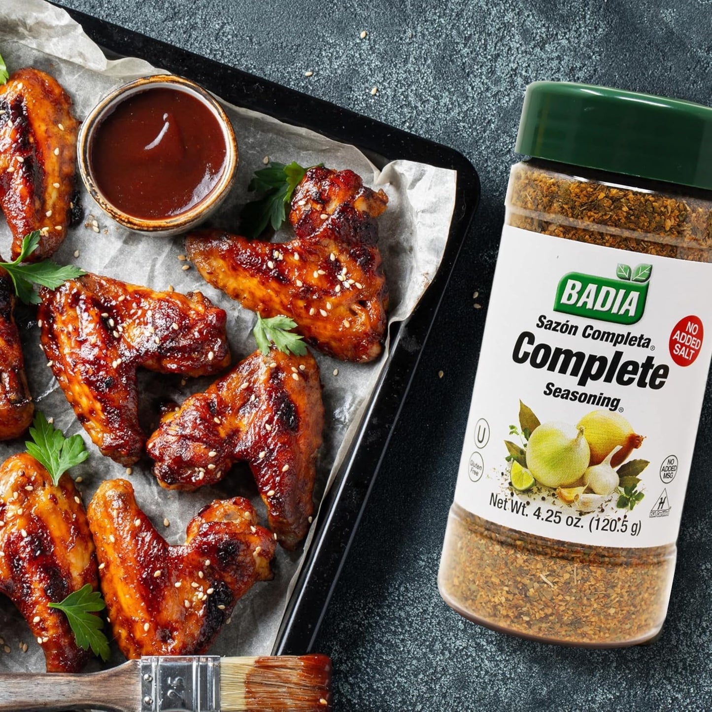 Badia Complete Seasoning Salt-Free  4.25 oz - All-Purpose Spice Blend of Garlic  Onion  Pepper  Herbs & Spices - Savory Signature Blend