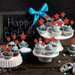 Gyufise 42Pcs Red Glitter Star Cupcake Toppers Mixed Size Twinkle Little Star Cupcake Picks Decorations For Wedding Anniversary