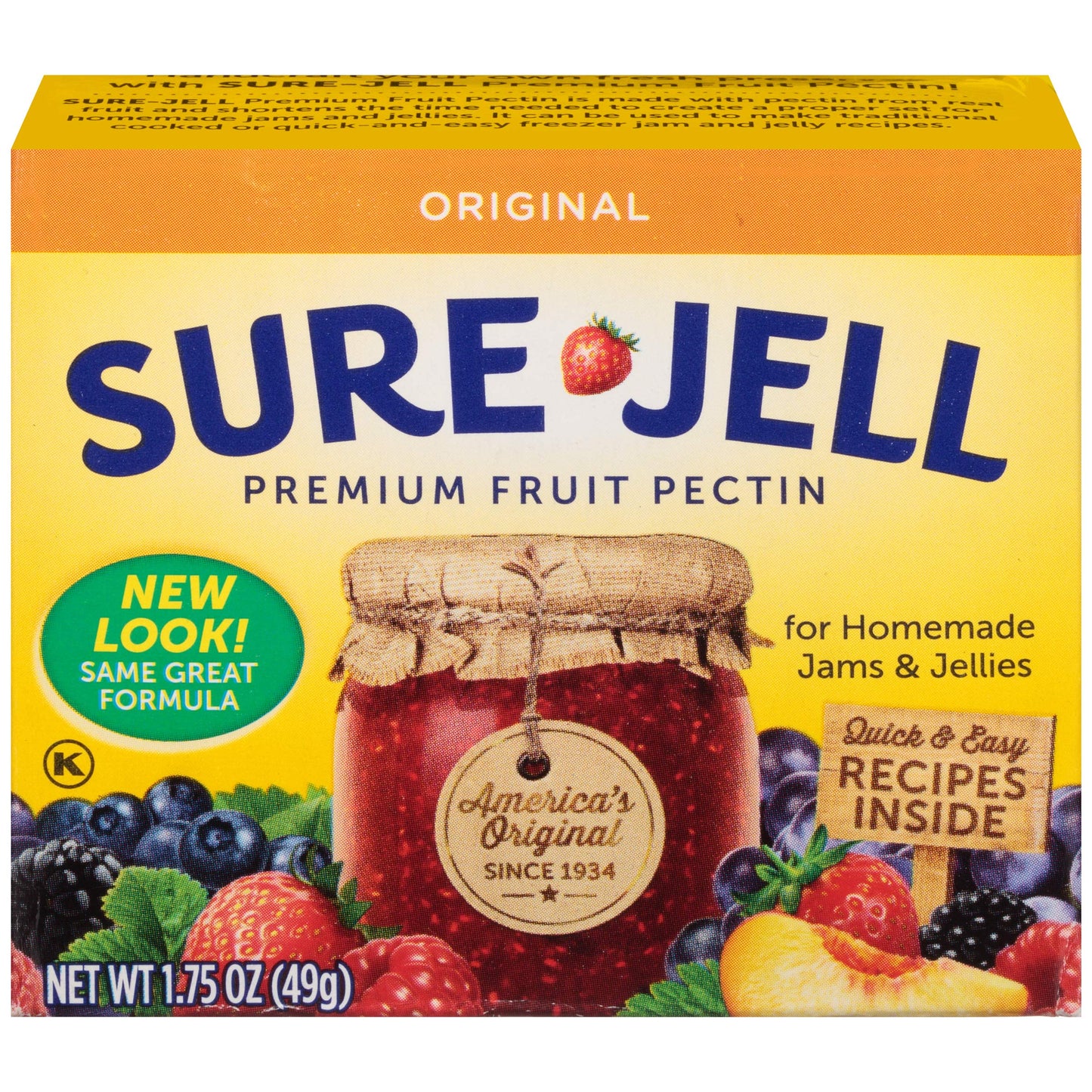 SURE-JELL Original Premium Fruit Pectin, 1.75 Ounce (Pack of 8), No Color, Model 00043000076248