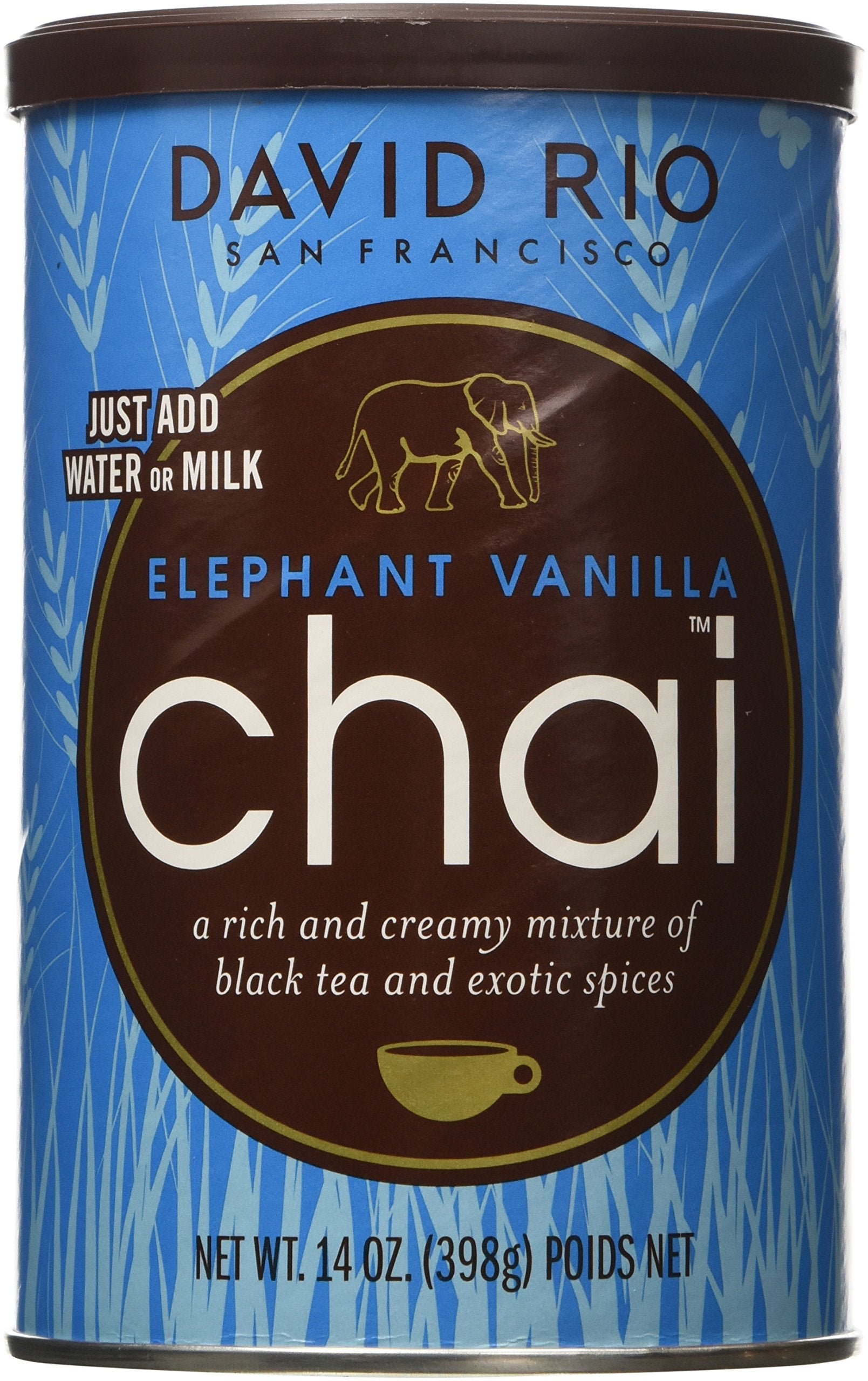 David Rio Elephant Vanilla Chai, 14Oz. - 2 Canisters