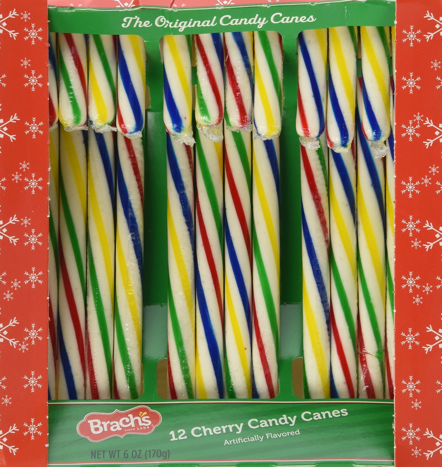 Brach'S Original Cherry Rainbow Candy Canes 12Ct