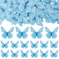 Gyufise 72Pcs Edible Butterfly Cupcake Toppers, Blue Rice Paper Decorations for Baby Shower & Kids Birthday Party, 1.8x1.1