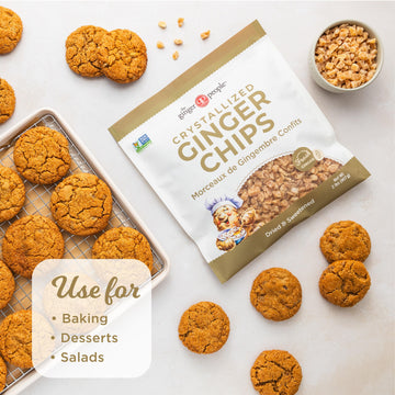 The Ginger People Crystallized Ginger Chips 2Lb Bag, Non-Gmo, Gluten-Free, Vegan, Bite-Sized Candied Ginger For Snacking, Baking