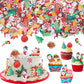 60 Pcs Edible Cupcake Toppers - Santa Claus, Snowman, Christmas Tree Picks - Merry Christmas Cake Decorations For Xmas, New Year & Birthday Parties