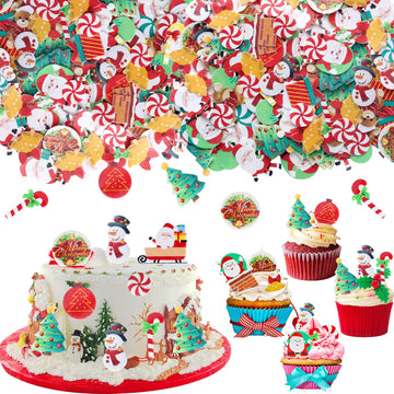 60 Pcs Edible Cupcake Toppers - Santa Claus, Snowman, Christmas Tree Picks - Merry Christmas Cake Decorations For Xmas, New Year & Birthday Parties