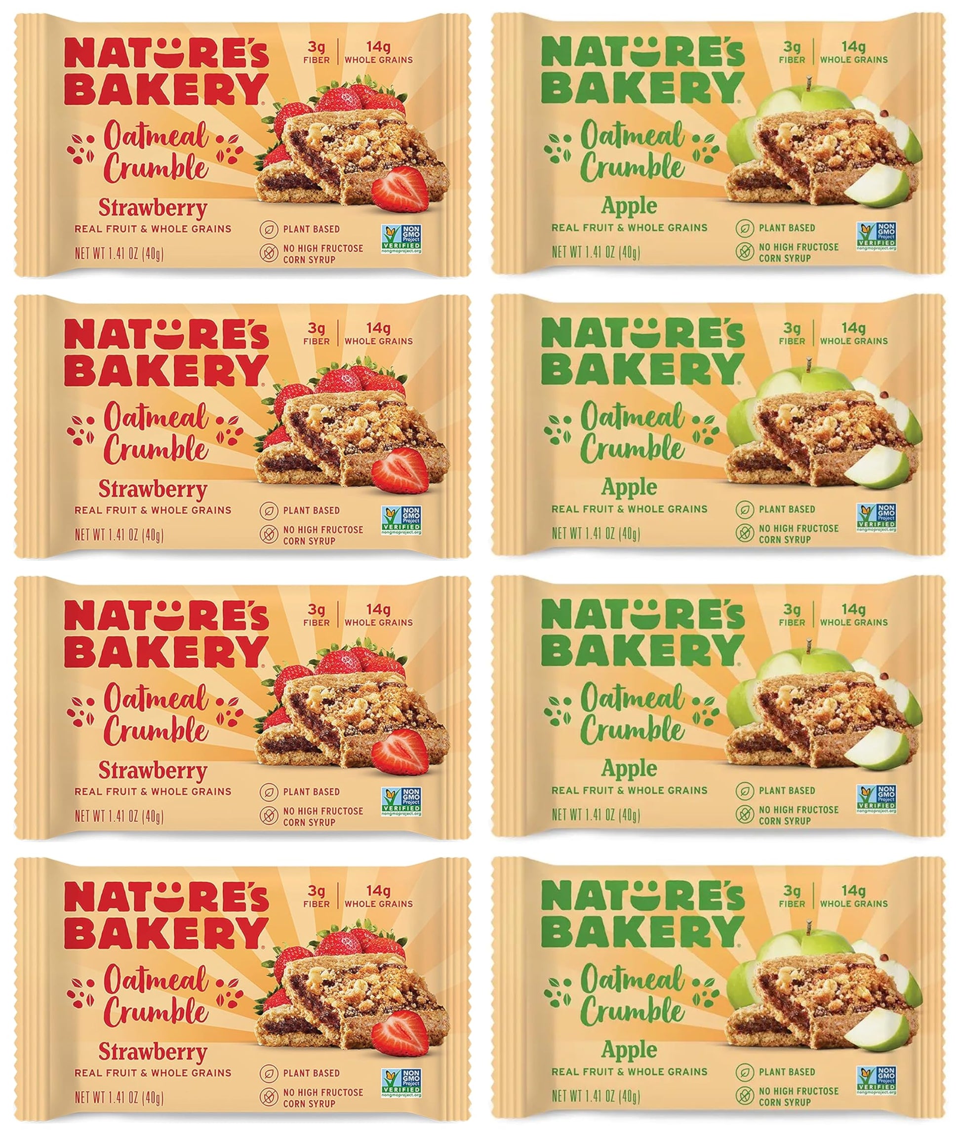 Nature'S Bakery Oatmeal Crumble Bar Variety Sampler 8Ct 1.41Oz