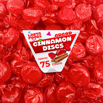 Arcor Cinnamon Discs Hard Candy, Red Wrapped (1 Pound Bag - Approx. 75 Count)
