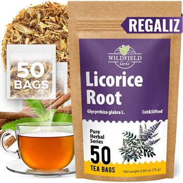 50 Bags Licorice Root Tea Liqorish Root Tea Herb (Glycyrrhiza Glabra) - 50 Count 1.5g Bags Licorice Roots Raiz De Regaliz