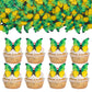 Gyufise Butterfly Cake Decorations - Edible Wafer Paper Toppers, 48 Pcs, Small, Green & Yellow