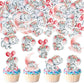 40 PCS Edible Wafer Paper Pink Elephant Cupcake Toppers Selection Elephant Theme Drink Topper Gender Reveal Baby Shower Decorati
