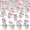 40 PCS Edible Wafer Paper Pink Elephant Cupcake Toppers Selection Elephant Theme Drink Topper Gender Reveal Baby Shower Decorati