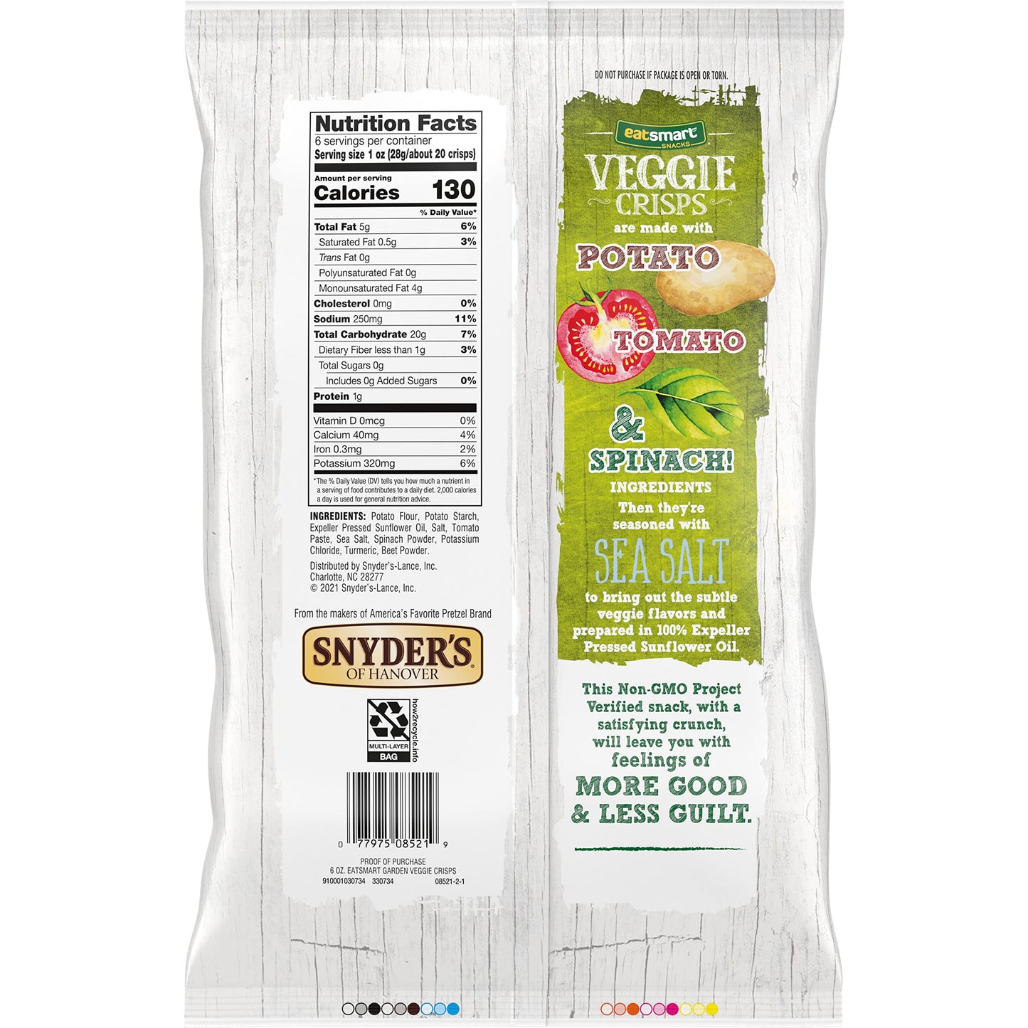Eatsmart Snacks Garden Veggie Crisps With Sea Salt, 6 Oz