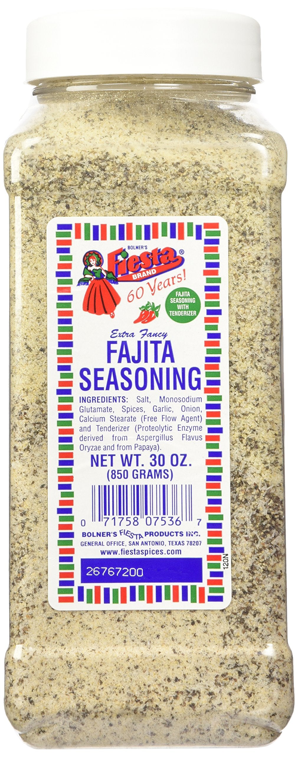 Bolner'S Fiesta Extra Fancy Fajita Seasoning, 30-Ounce Plastic Canister