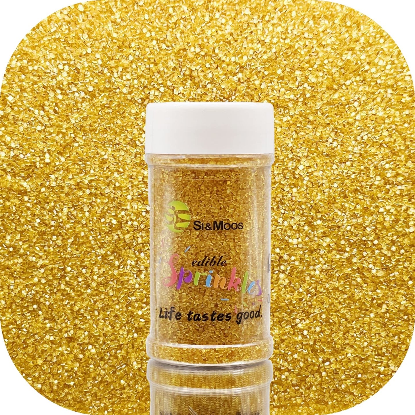 Se Si&Moos Gold Sanding Sugar Gold Edible Sparkling Sprinkles Sanding Sugar Crystals For Cookie Decorating Edible Glitter Rimmer