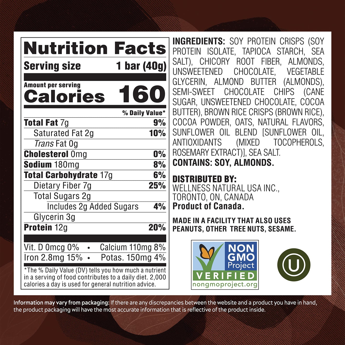 Simply Protein - Dark Chocolate Almond Crispy Bars - Plant Based Protein Bars - Low Carb  Low Sugar  High Fiber - 13g Protein  2g Sugar  7g Fiber - Vegan  Gluten Free  Non GMO  Kosher - 32 Bars
