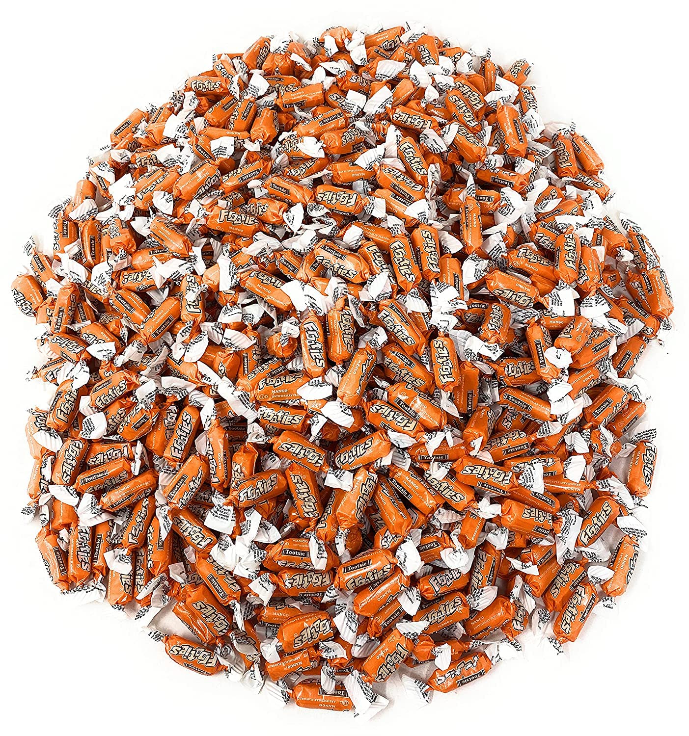 Bulk Mango Flavor Tootsie Roll Frooties Chewy Orange Color American Taffies Candy Individually Wrapped In Resealable Assortit Bag 5 Lb 735+Pcs (80-Oz) - Made In Usa
