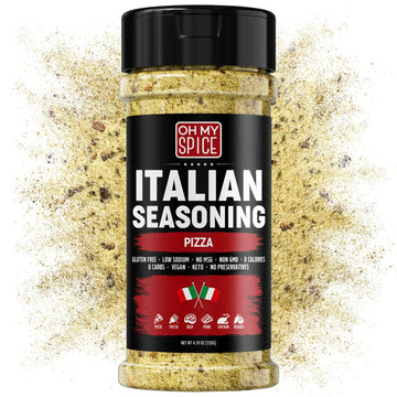 Italian Seasoning Blend Pizza Spice Mix - Gluten Free & Low Sodium Pizza Seasoning for Bruschetta & Spaghetti. Mediterranean Her