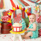 Ahaoray Half Way To One Cake Topper - Red Glitter 6 Months Birthday Decorations Supplies - Half Birthday Decorations Baby Girl,