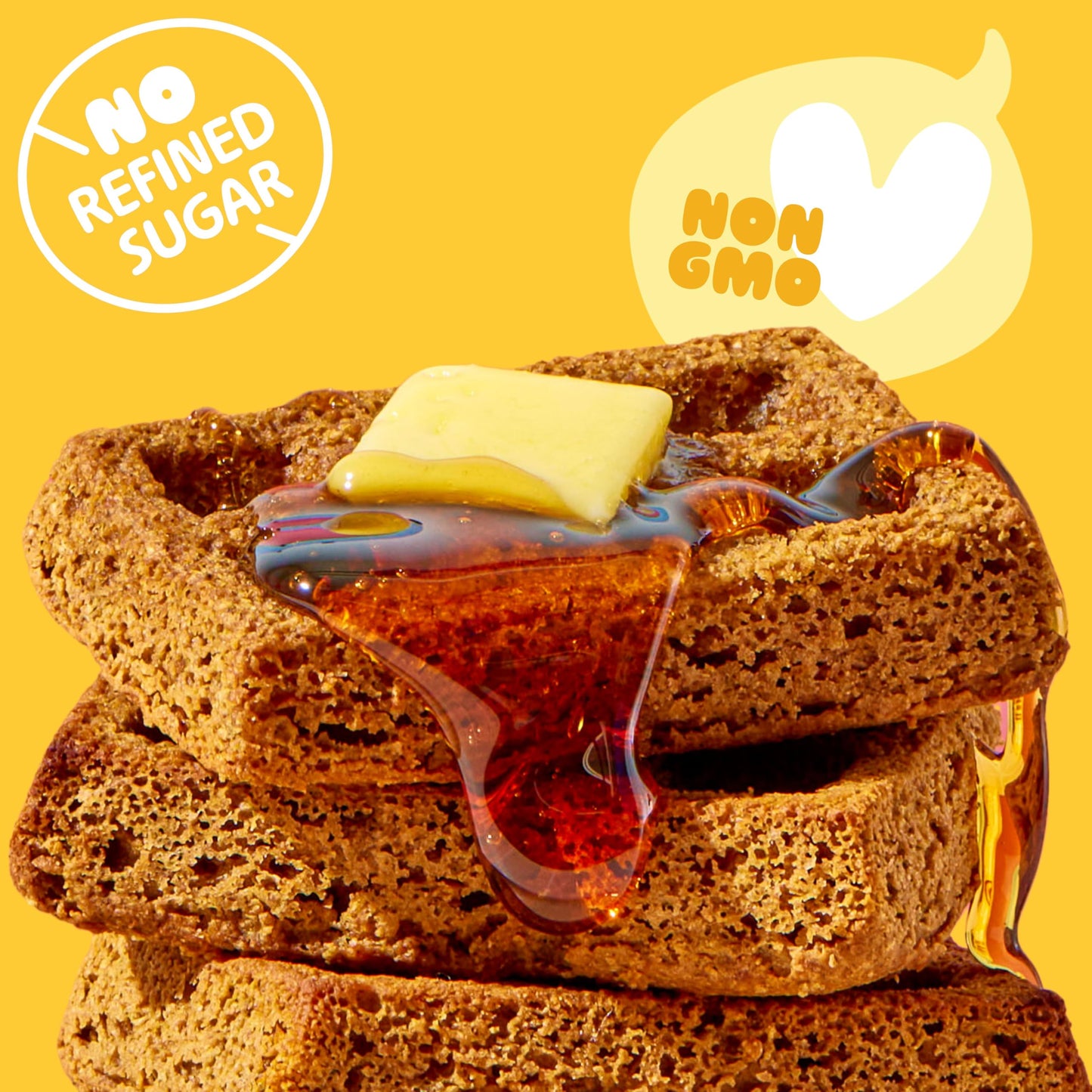 Evergreen Peanut Butter Banana Bread Waffles, 100% Whole Grain, 1 Full Combined Serving of Fruits & Veggies, Supports Gut Health
