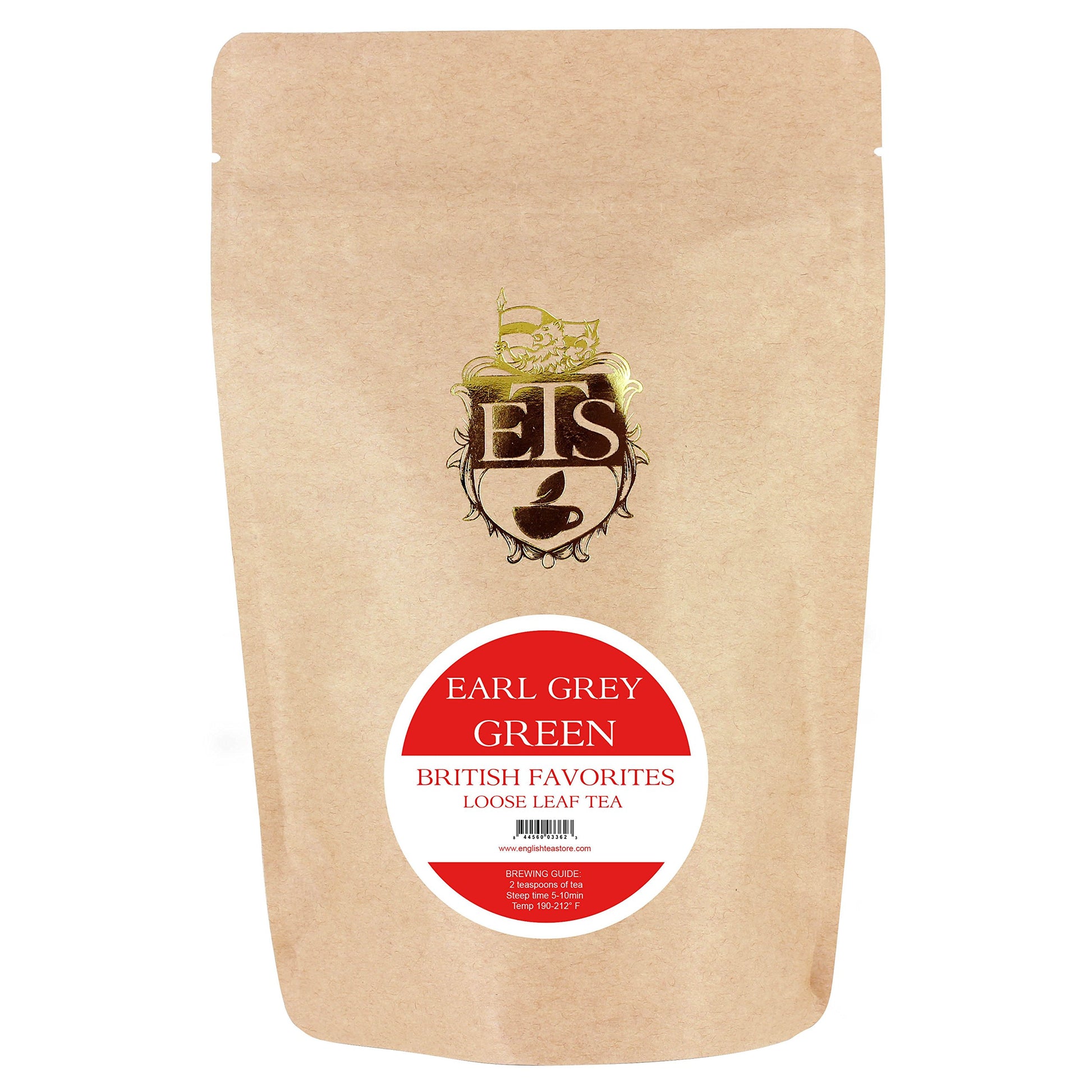 English Tea Store Loose Leaf, Earl Grey Green Tea Pouches, 4 Ounce